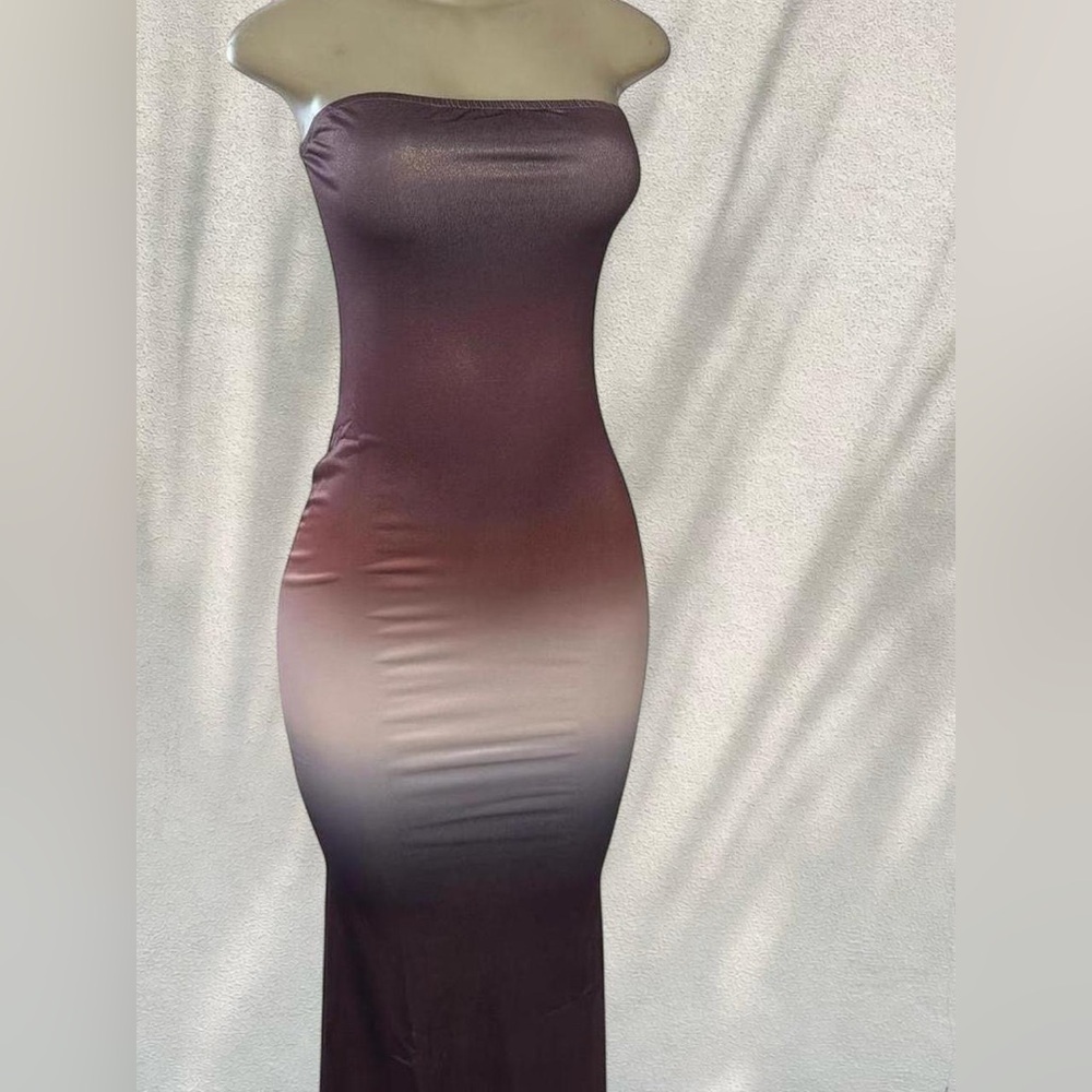 ✨ Ombre Strapless Maxi Dress